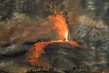 Eruzione dell'Etna la notte del 31 Ottobre 1832 (dipinto di G. Politi)