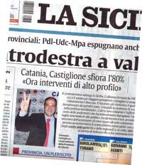 La Sicilia 17.6.2008, Elezioni Provinciali