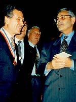 Carmelo Bianca  con il ministro  Francois Bajerou