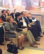 Presentazione del libro di Firrarello nella Sala Zuccari di Palazzo Giustiniani, la prima fila