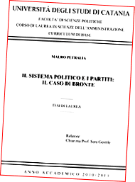 Il sistema politico e i partiti: il caso di Bronte, tesi di laurea di M. Petralia