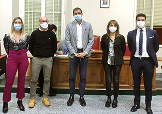 Bronte, la Giunta 2020: da sinistra Alessia Capace, Roberto Landro, Antonio Leanza, Angelica Prestianni e Marco Samperi