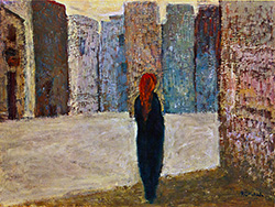 Zingale Rosetta, Solitudine (1971, olio su tela. cm 60x80)